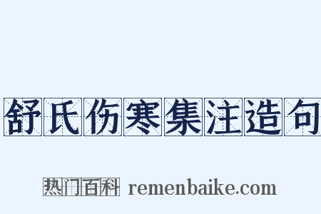舒氏伤寒集注造句是什么意思的图片